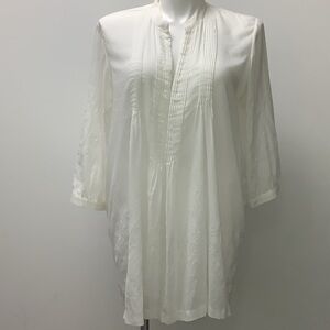 Chico's pleated dazzle tunic top size 3(16) 100% cotton